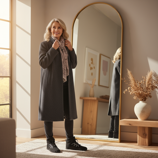 Warm feet without pain. The first winter boot designed for women with foot conditions.