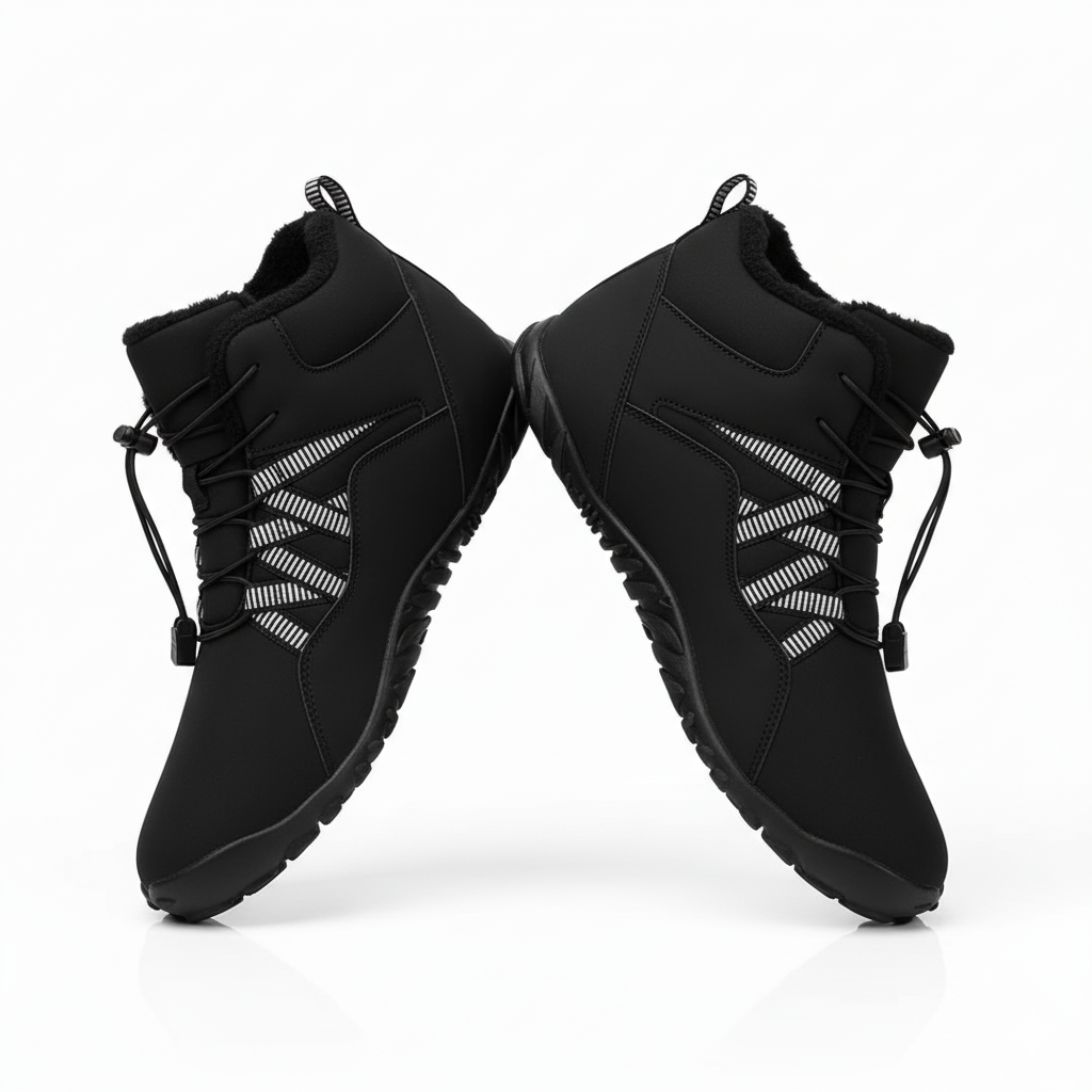 Warm feet without pain. The first winter boot designed for women with foot conditions.