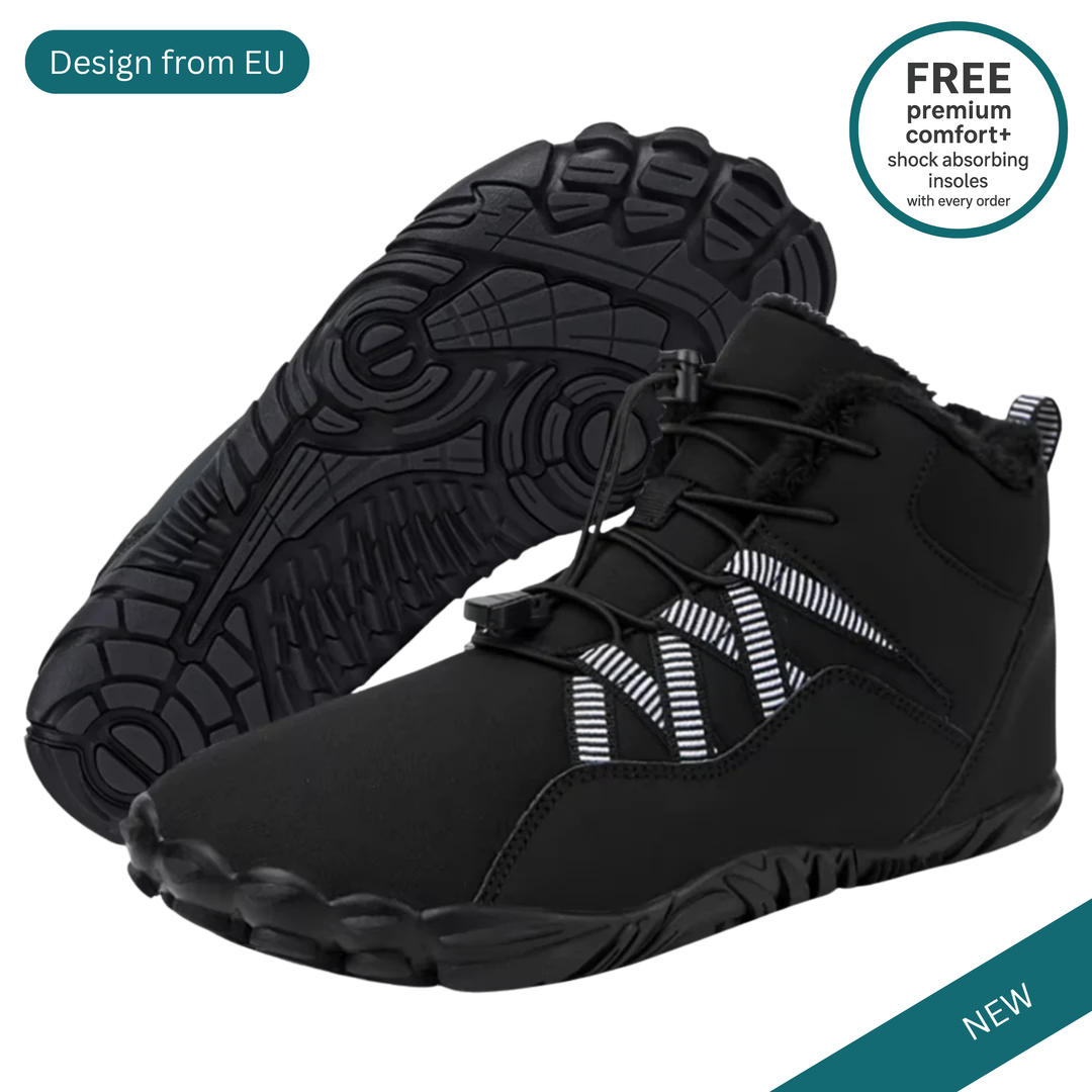 Warm feet without pain. The first winter boot designed for women with foot conditions.