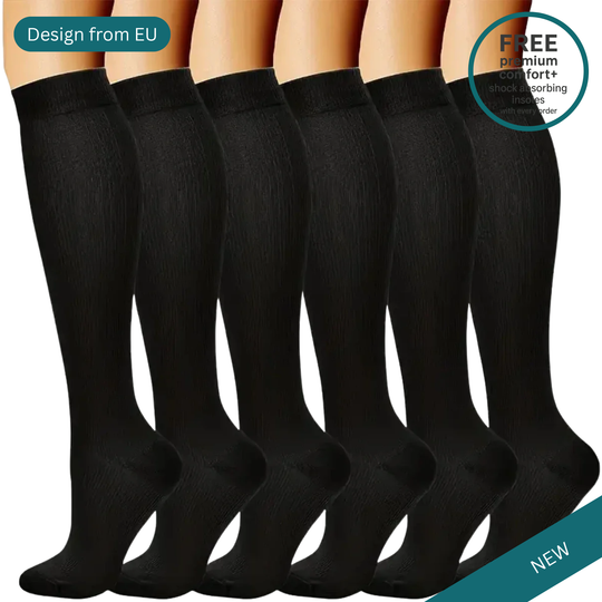 6 Pairs Solid Color Compression Socks Nurse Compression Socks Black Skin Color