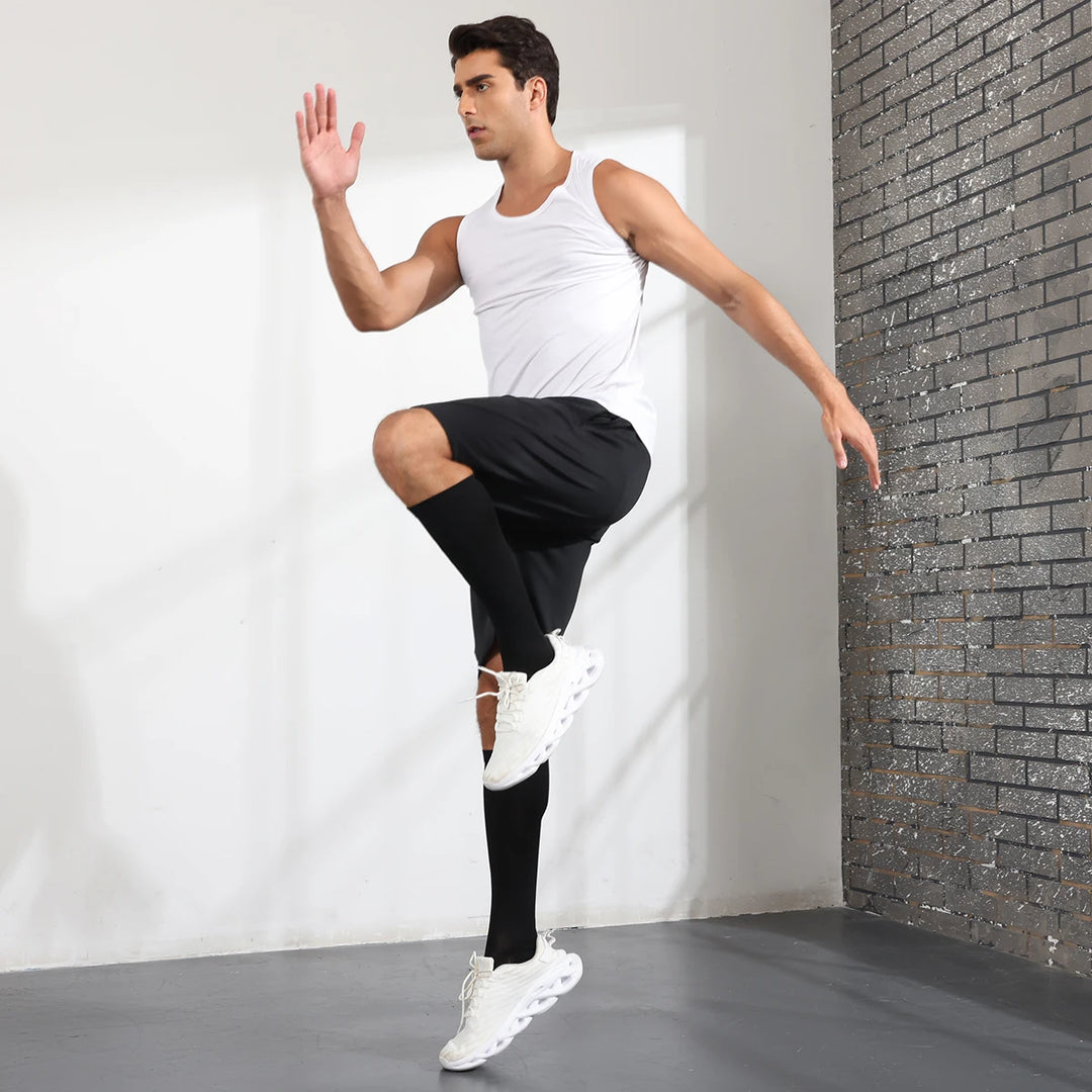 6 Pairs Solid Color Compression Socks Nurse Compression Socks Black Skin Color